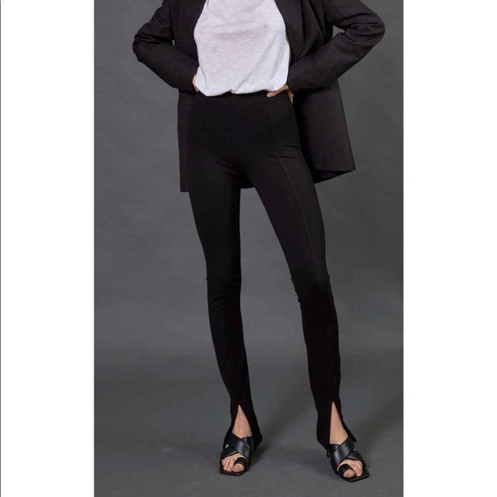 New Condition De Rococo Front Slit Black Leggings